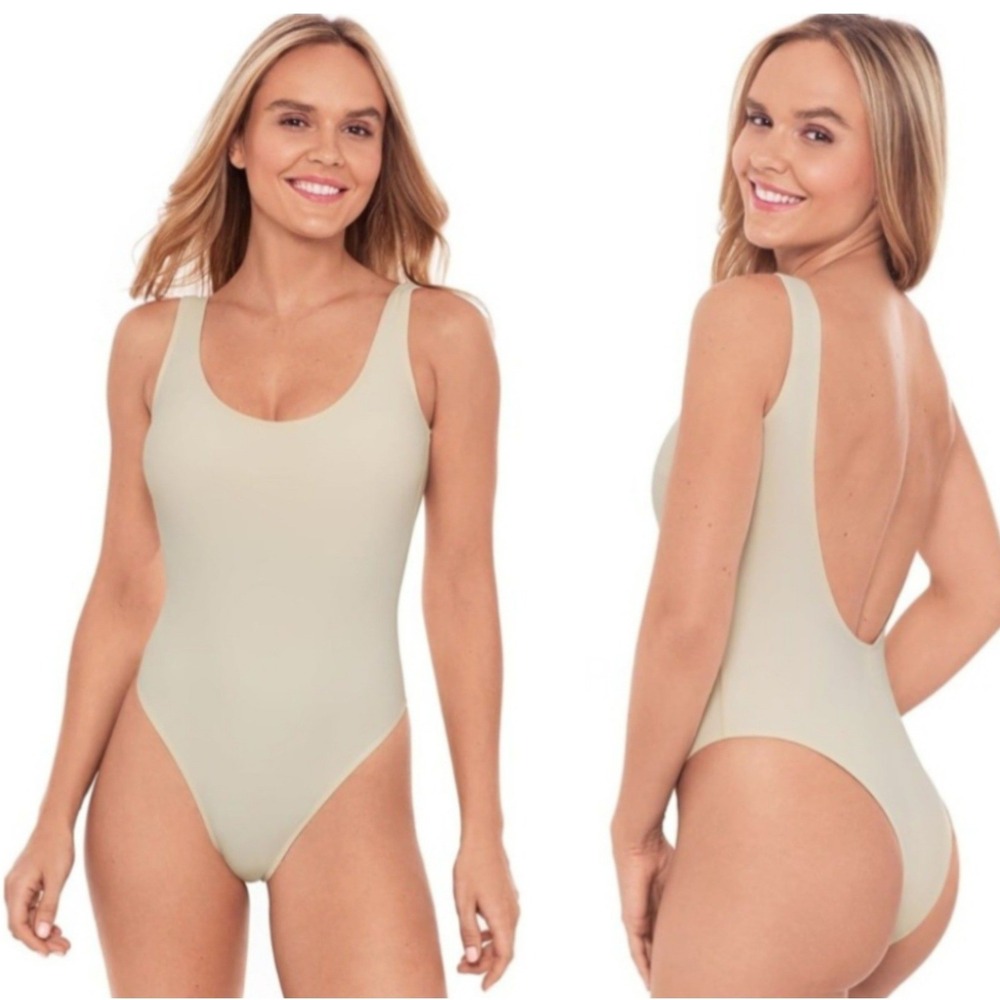 NWTβ Sports Illustrated Jasmine One Piece Low Back Cream Tank Swimsuit Size S